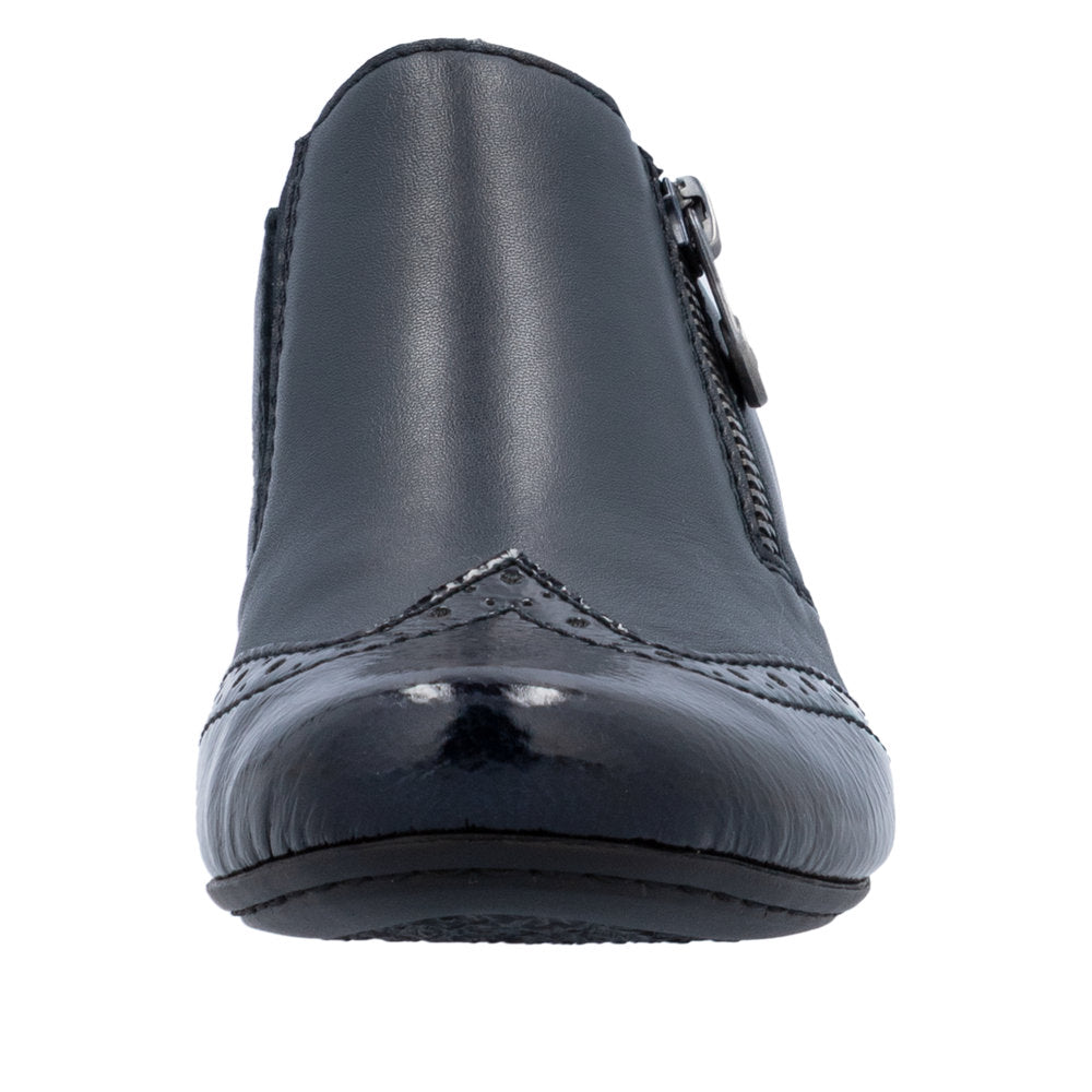 Rieker 41757-15 Ladies Blue Leather Side Zip Shoe Boots