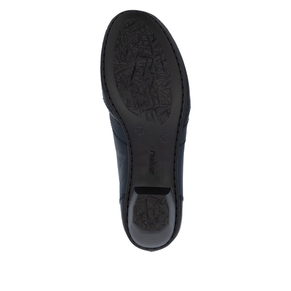 Rieker 41757-15 Ladies Blue Leather Side Zip Shoe Boots
