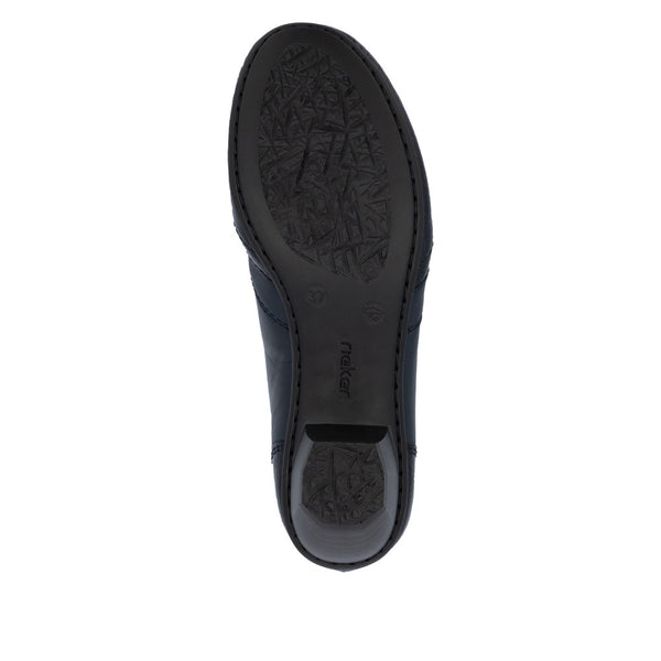 Rieker 41757-15 Ladies Blue Leather Side Zip Shoe Boots