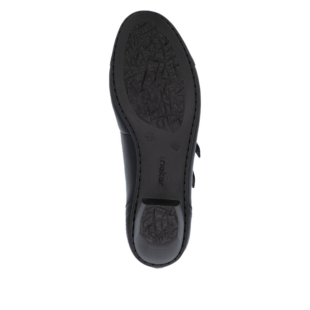 Rieker 41758-00 Ladies Black Patent Leather Buckle Heels
