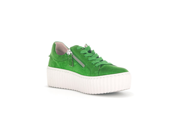 Gabor 43.200.31 Dolly Ladies Green Suede Lace Up Trainers