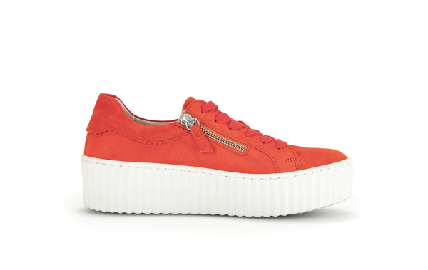 Gabor 43.200.35 Dolly Ladies Orange Suede Lace Up Trainers