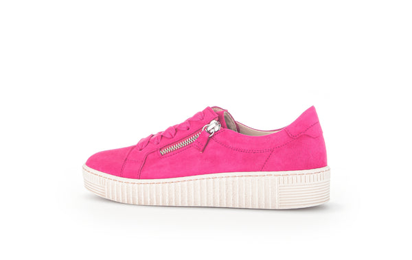 Gabor 43.334.15 Wisdom Ladies Pink Suede Lace Up Trainers
