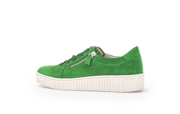 Gabor 43.334.19 Wisdom Ladies Green Suede Lace Up Trainers