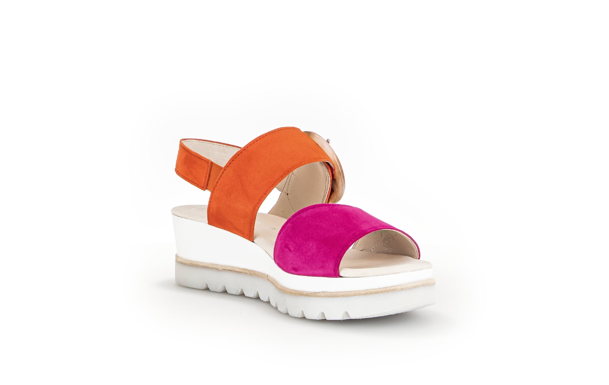 Gabor 44.645.13 Yeo Ladies Pink Suede Touch Fastening Sandals