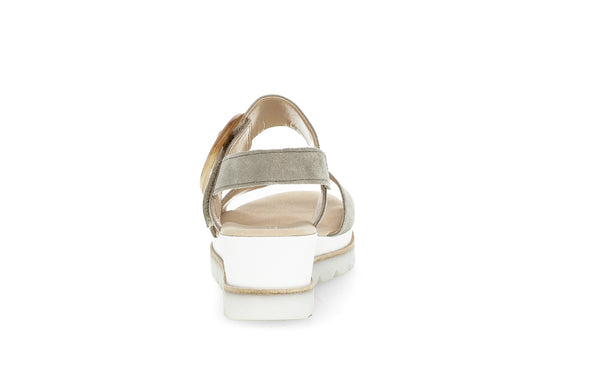 Gabor 44.645.19 Yeo Ladies Grey Suede Touch Fastening Sandals