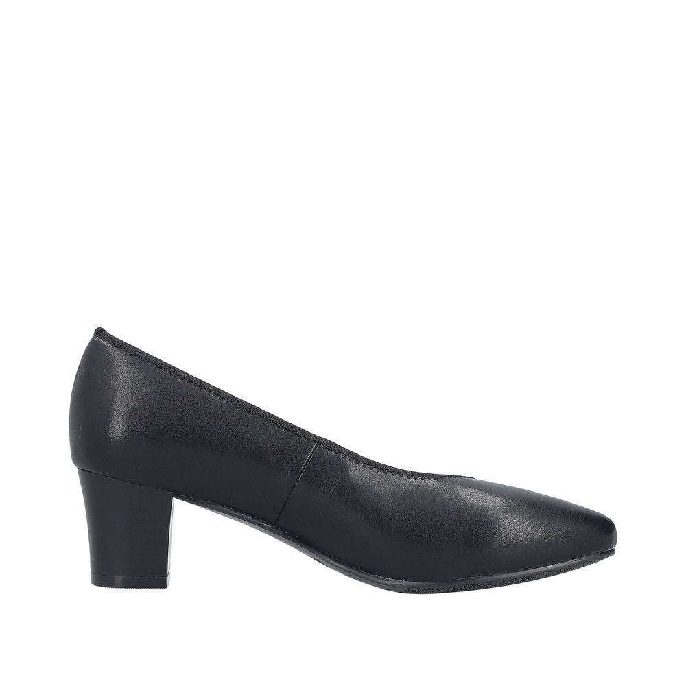 Rieker 44650-04 Ladies Black Leather  Heels