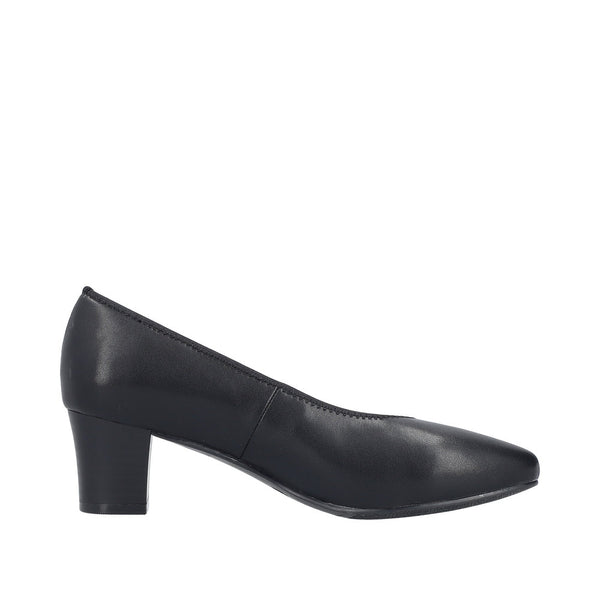 Rieker 44650-04 Ladies Black Leather  Heels