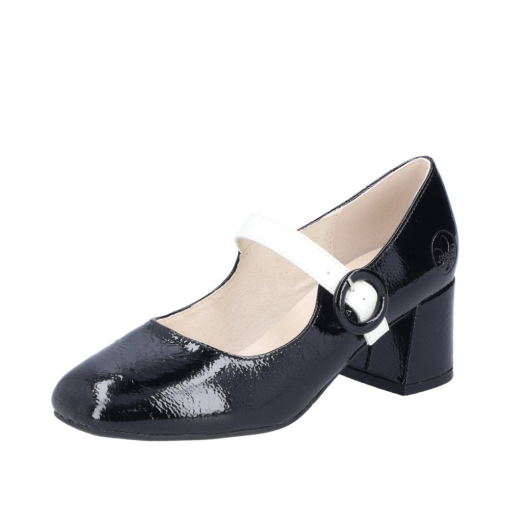 Rieker 44752-00 Ladies Black Mary Jane Heels
