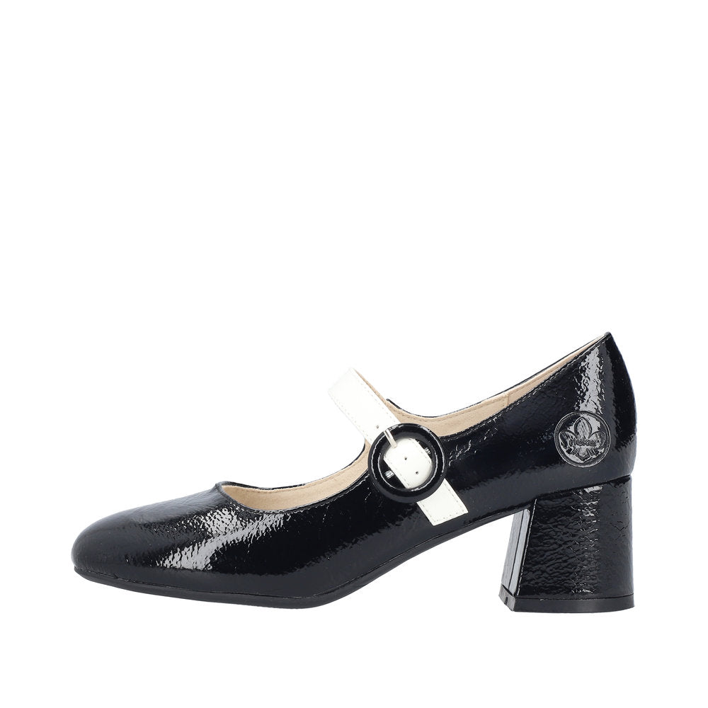 Rieker 44752-00 Ladies Black Mary Jane Heels