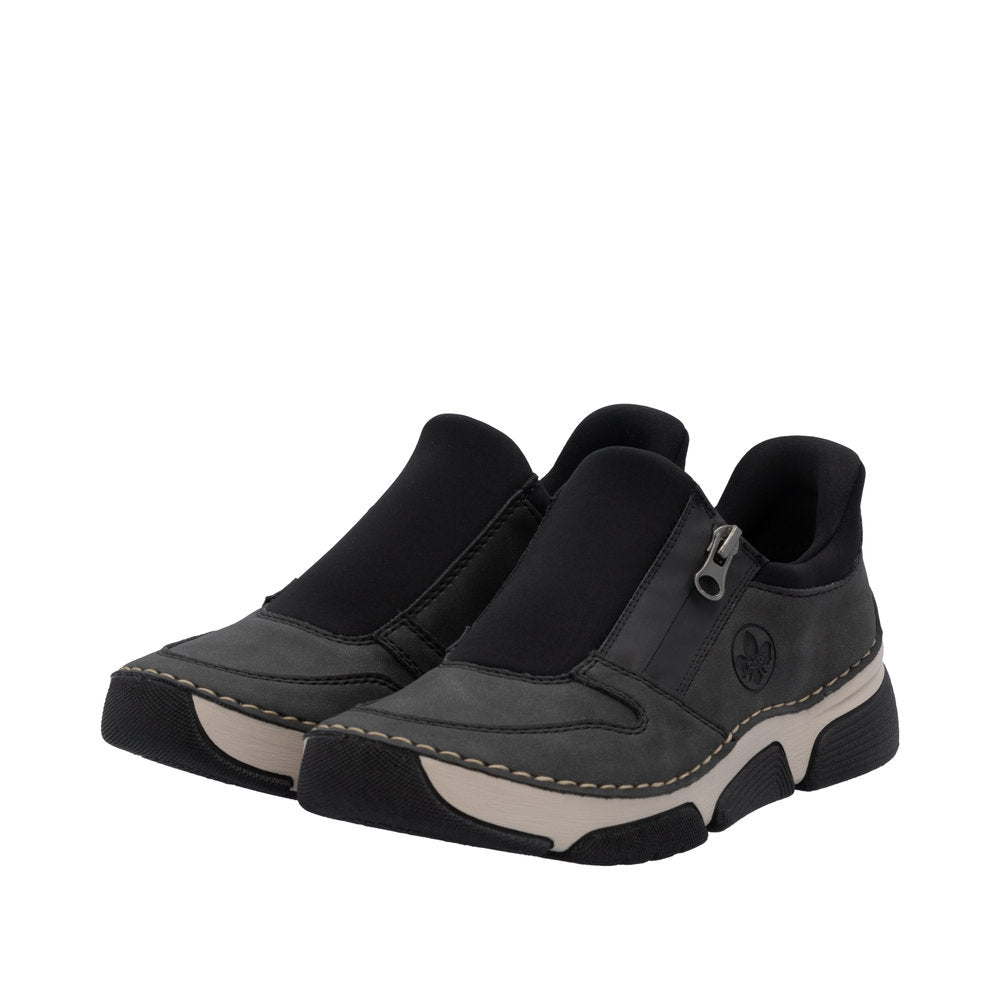 Rieker 45965-45 Ready2Go Ladies Grey Slip On Shoes