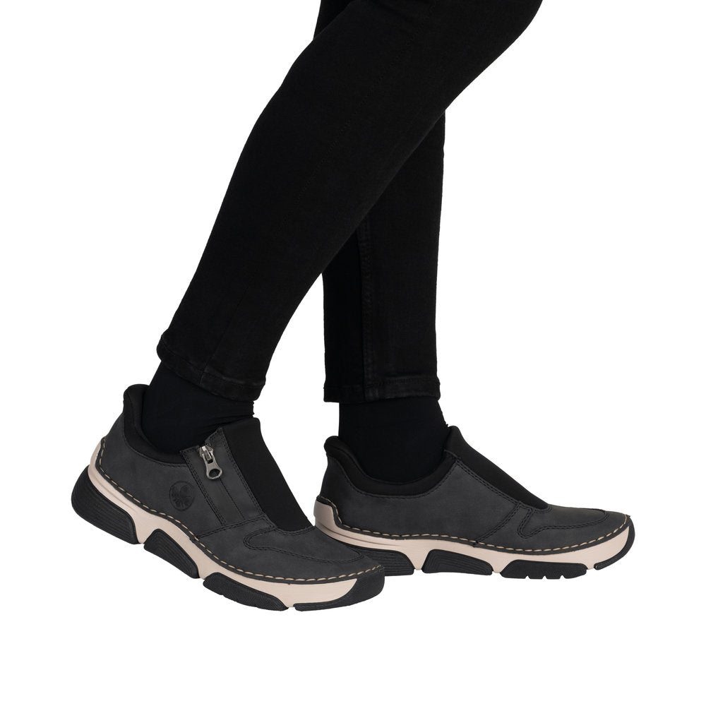 Rieker 45965-45 Ready2Go Ladies Grey Slip On Shoes
