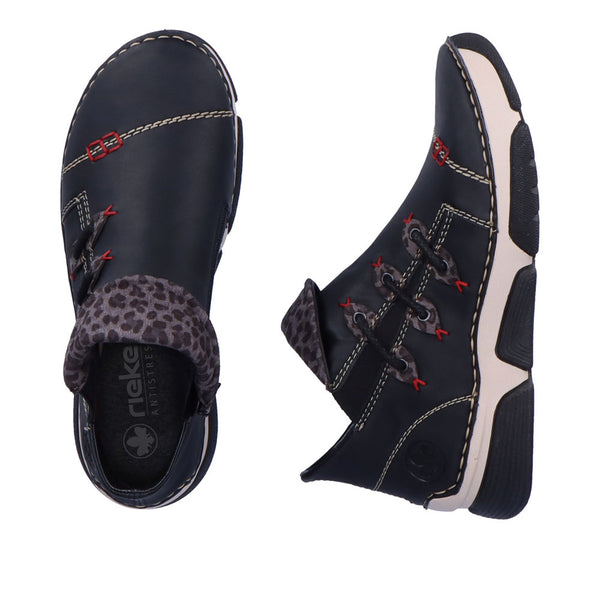 Rieker 45983-00 Ladies Black Combi Side Zip Ankle Boots
