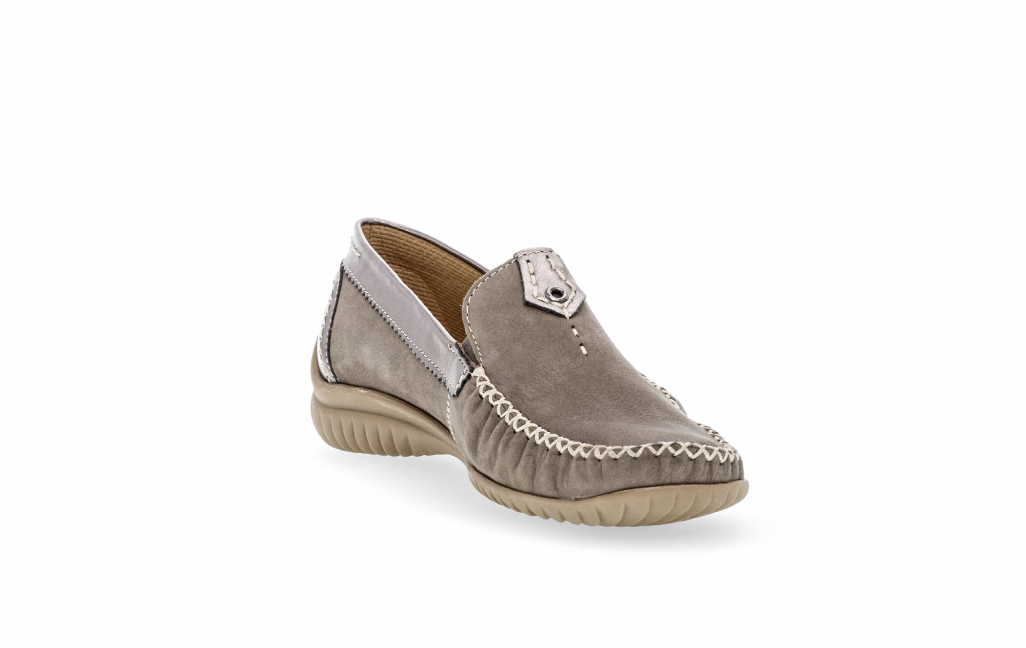 Gabor 46.090.31 California Ladies Grey Leather Slip On Shoes
