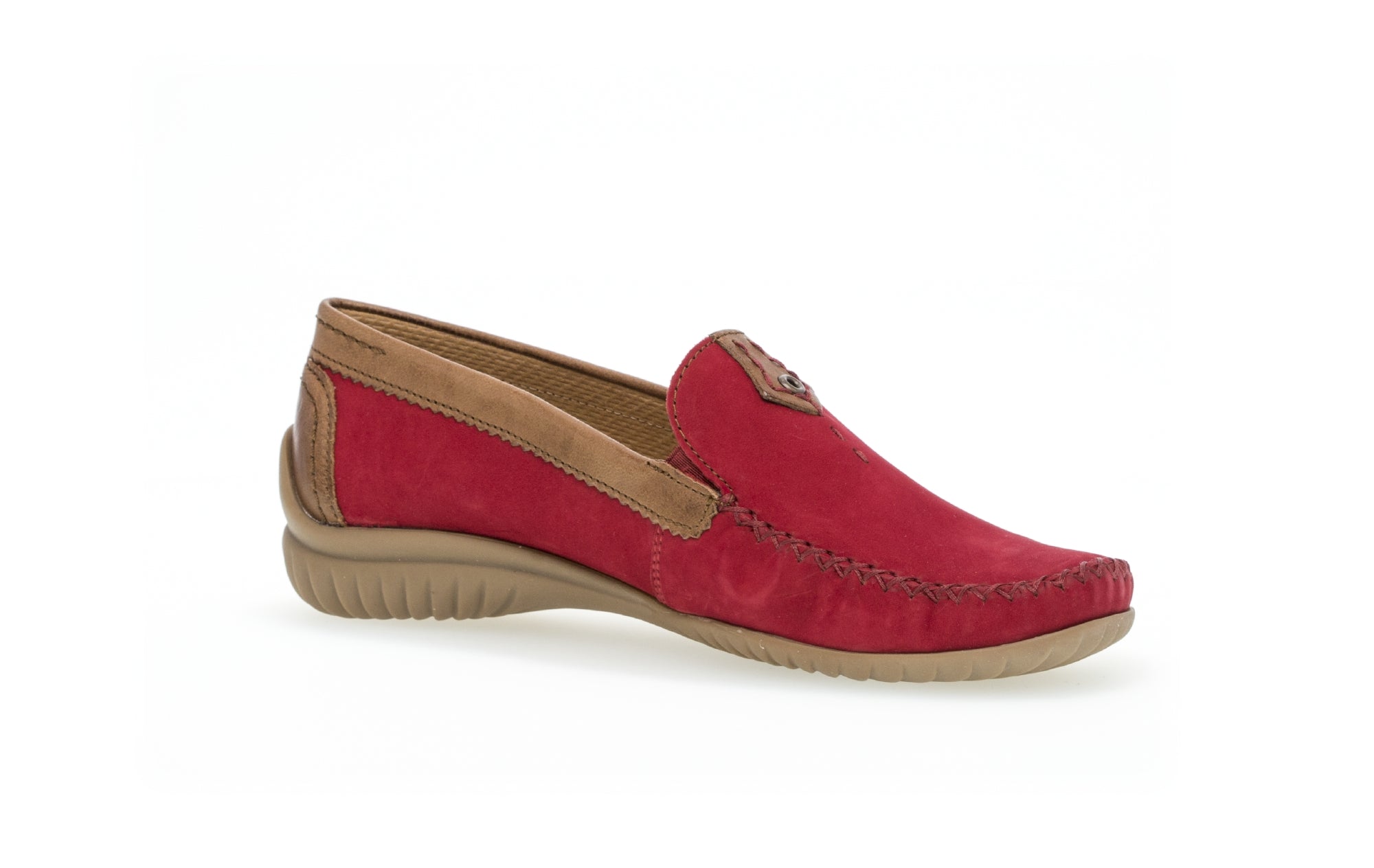 Gabor 46.090.48 California Ladies Red Leather Slip On Shoes