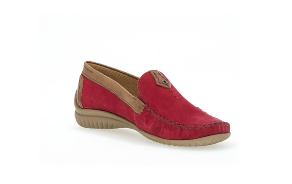 Gabor 46.090.48 California Ladies Red Leather Slip On Shoes