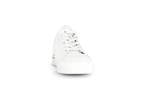 Gabor 46.395.62 Keystone Ladies White Leather Lace Up Trainers