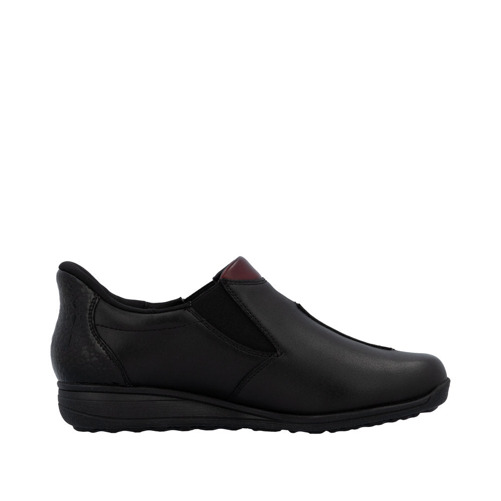Rieker 47253-00 Ready2Go Ladies Black Leather Water Resistant Slip On Shoe Boots