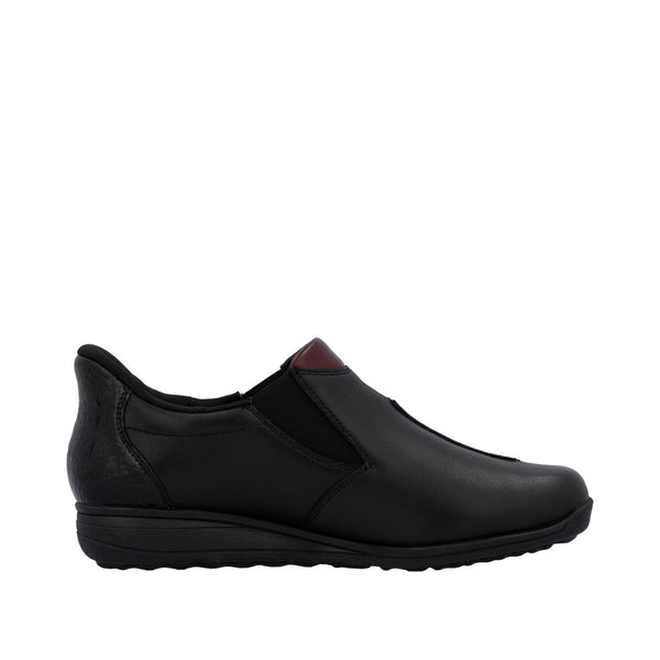 Rieker 47253-00 Ready2Go Ladies Black Leather Water Resistant Slip On Shoe Boots