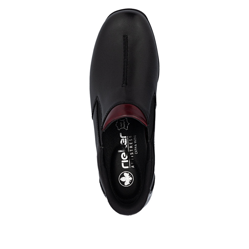 Rieker 47253-00 Ready2Go Ladies Black Leather Water Resistant Slip On Shoe Boots