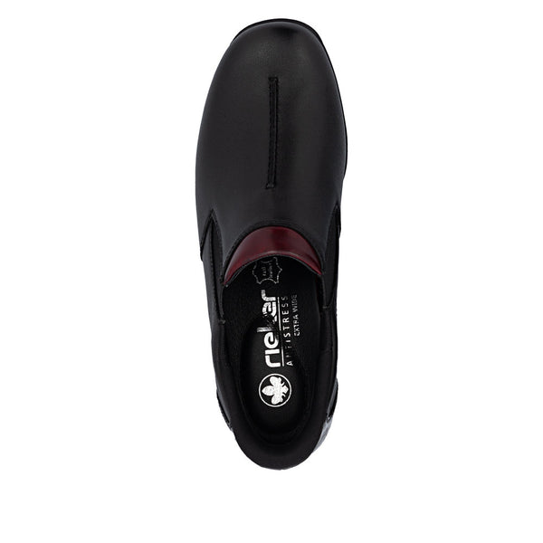 Rieker 47253-00 Ready2Go Ladies Black Leather Water Resistant Slip On Shoe Boots