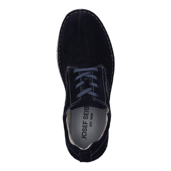Josef Seibel Ruben 49 Mens Ocean Navy Leather Arch Support Lace Up Shoes