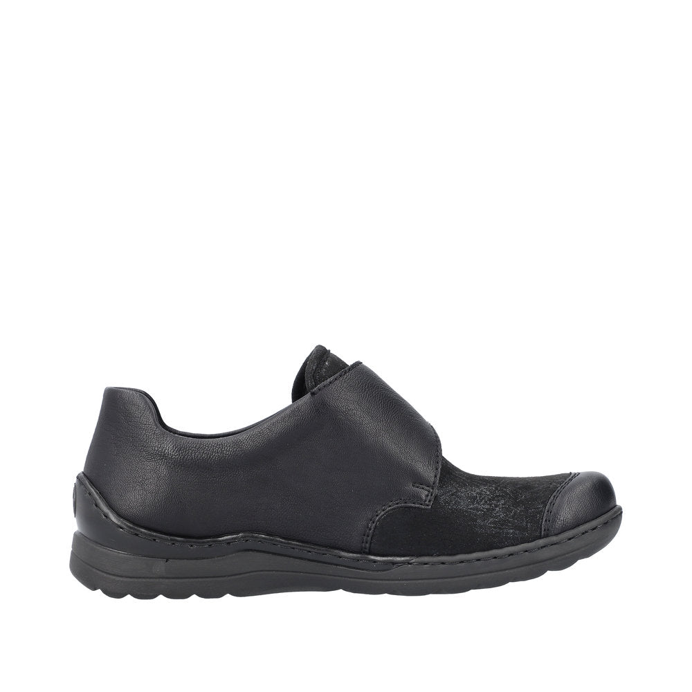 Rieker 48954-00 Stretch Ladies Black Touch Fastening Shoes