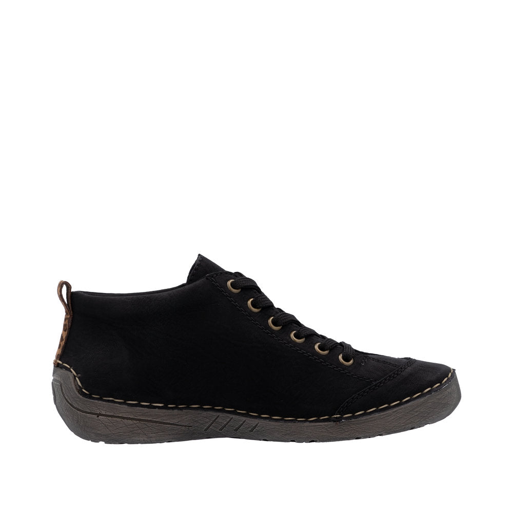 Rieker 52514-00 Ladies Black Zip & Lace Shoe Boots