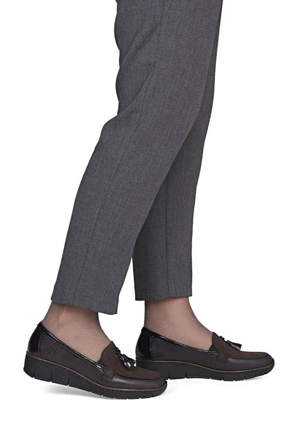 Rieker 53771-25 Ladies Brown Leather Elasticated Shoes
