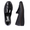 Rieker 53785-00 Ladies Black Combi Leather Slip On Loafers