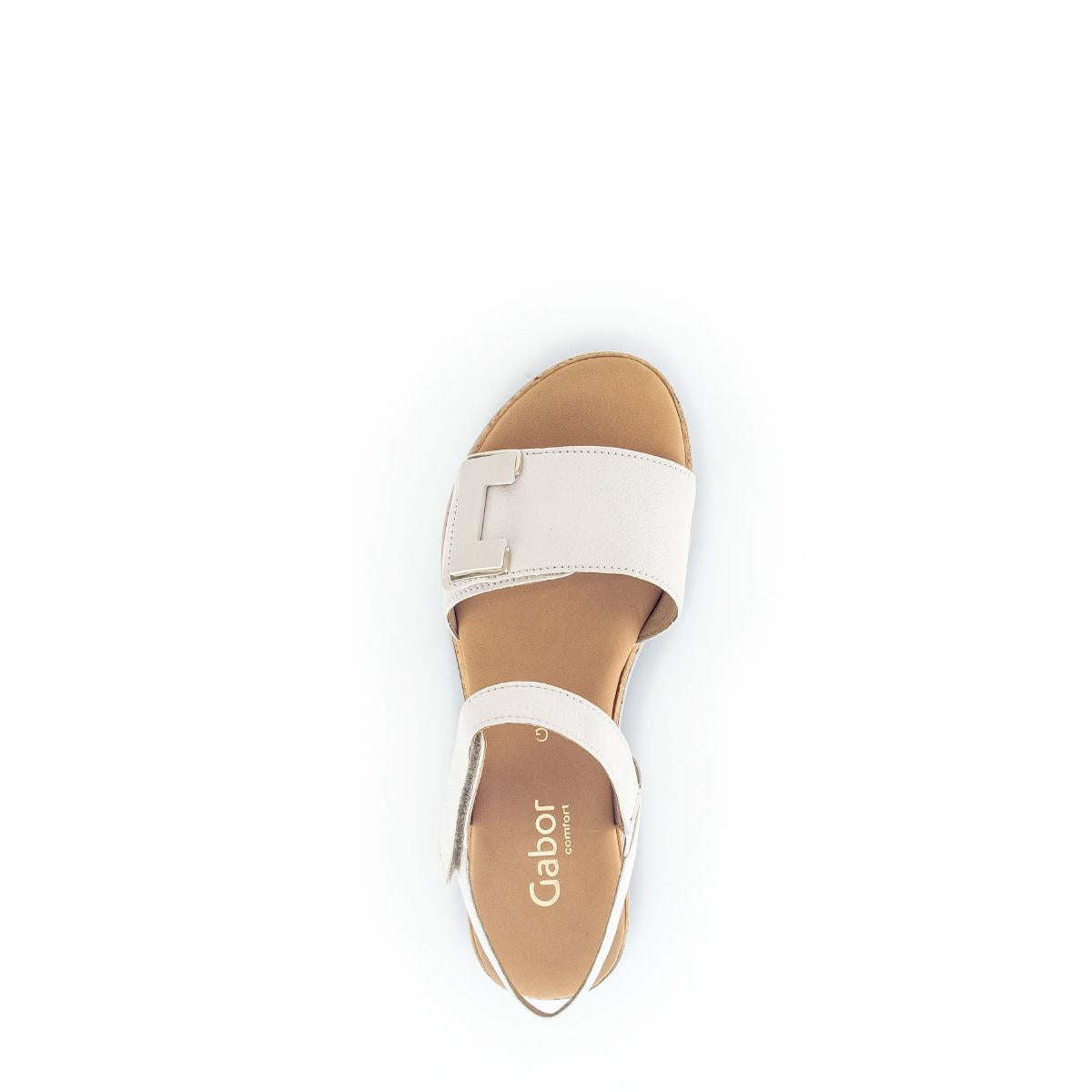 Gabor 62.700.52 Shout Ladies Cream Leather Touch Fastening Sandals