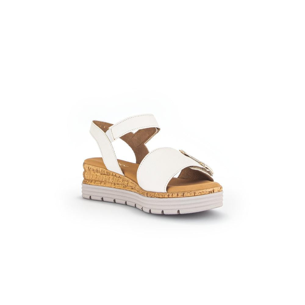 Gabor 62.700.52 Shout Ladies Cream Leather Touch Fastening Sandals