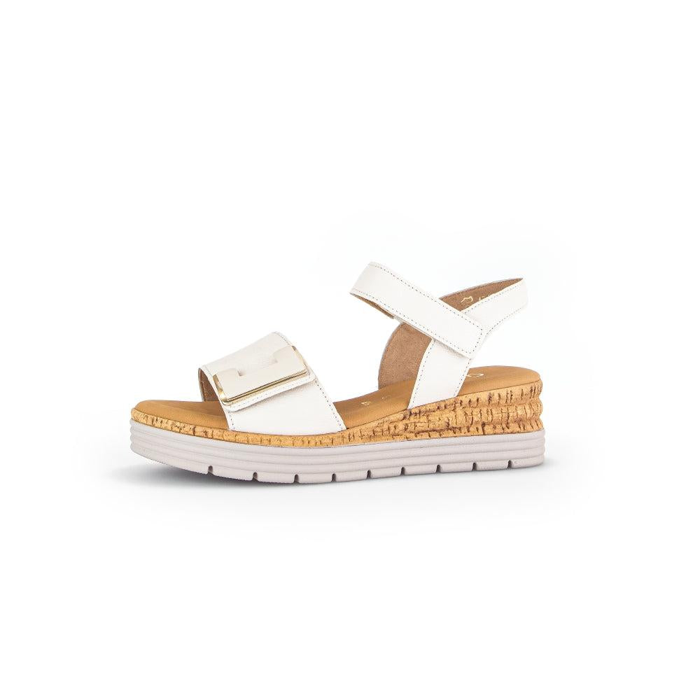 Gabor 62.700.52 Shout Ladies Cream Leather Touch Fastening Sandals