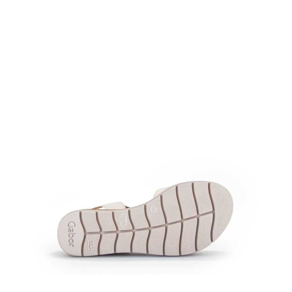 Gabor 62.700.52 Shout Ladies Cream Leather Touch Fastening Sandals