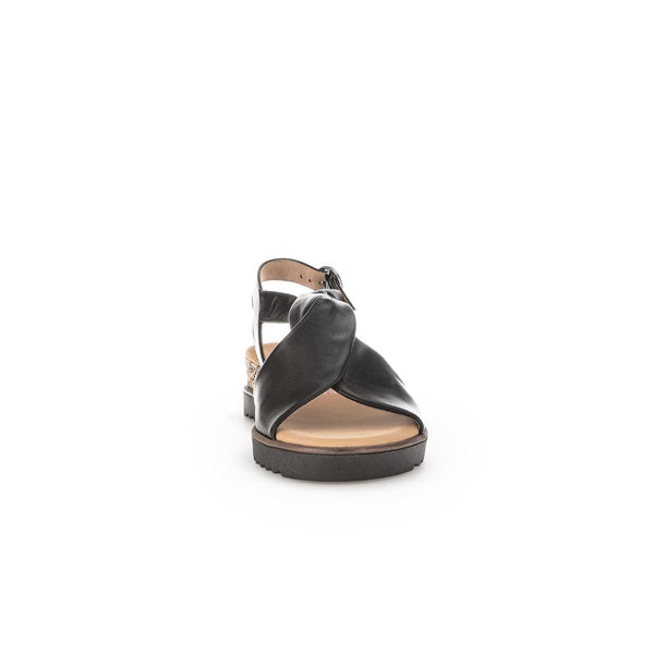 Gabor 62.751.27 Rich Ladies Black Leather Buckle Sandals