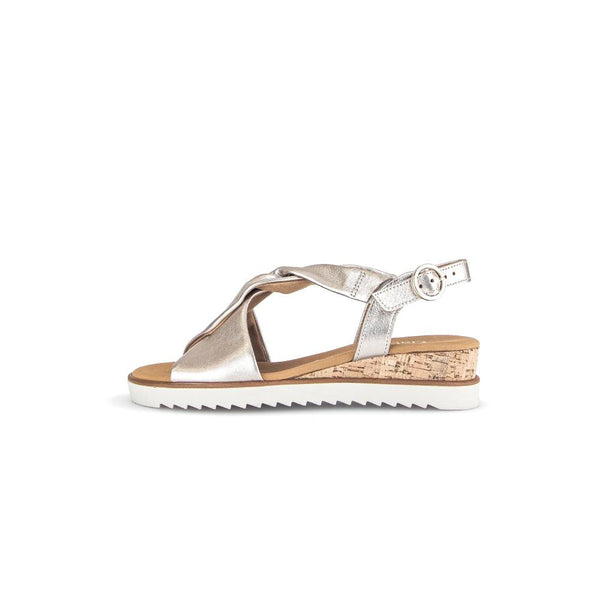 Gabor 62.751.82 Rich Ladies Beige Leather Buckle Sandals