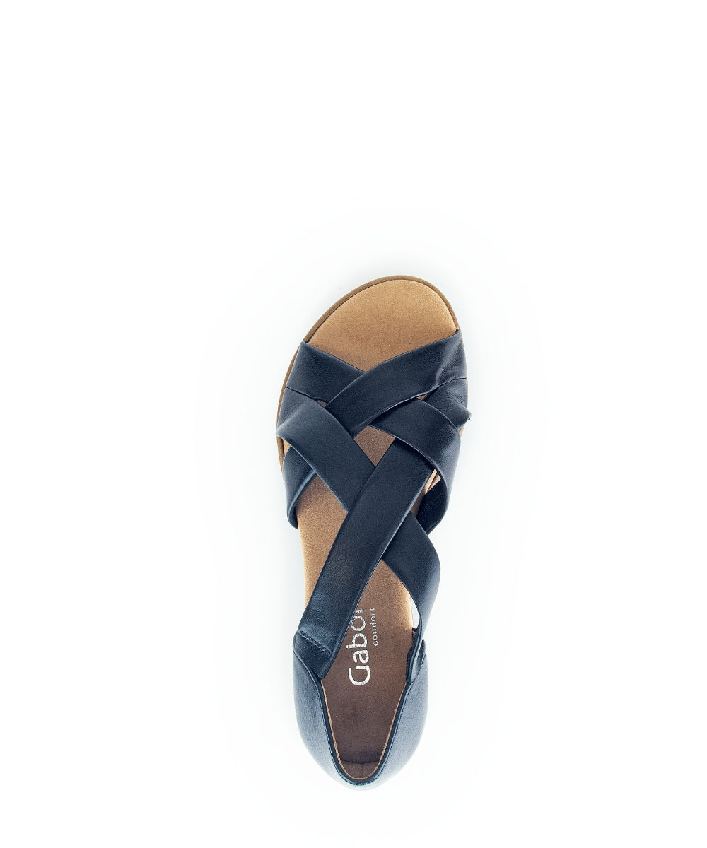 Gabor 62.782.56 Truth Ladies Navy Leather Slip On Sandals