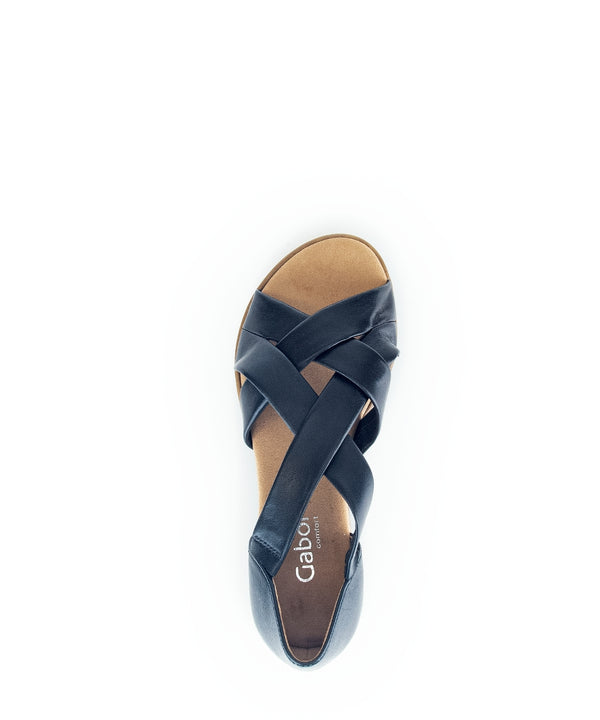 Gabor 62.782.56 Truth Ladies Navy Leather Slip On Sandals