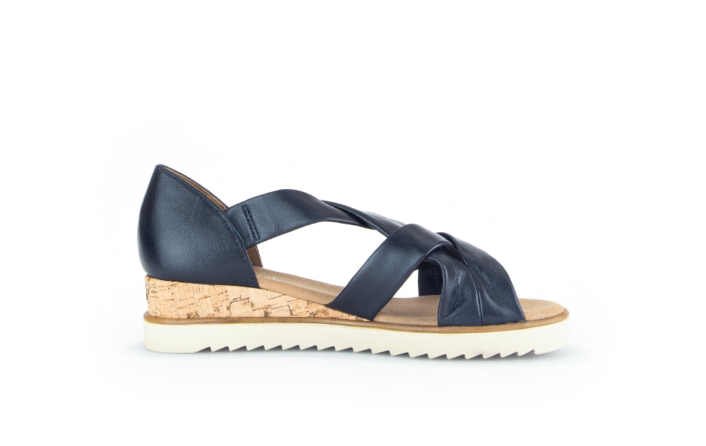 Gabor 62.782.56 Truth Ladies Navy Leather Slip On Sandals