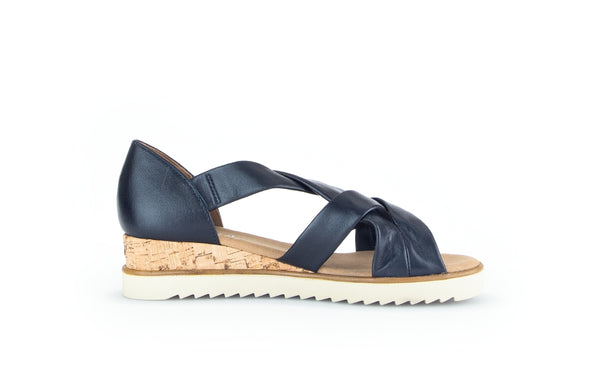 Gabor 62.782.56 Truth Ladies Navy Leather Slip On Sandals