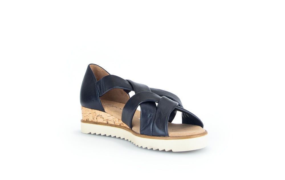 Gabor 62.782.56 Truth Ladies Navy Leather Slip On Sandals