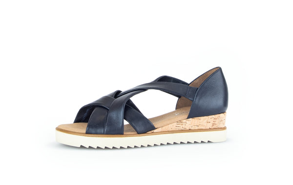 Gabor 62.782.56 Truth Ladies Navy Leather Slip On Sandals