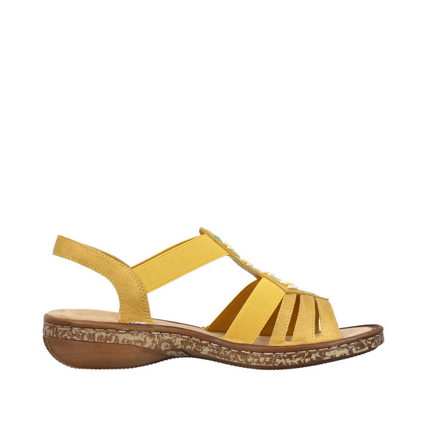 Rieker 62808-68 Ladies Yellow Slip On Sandals