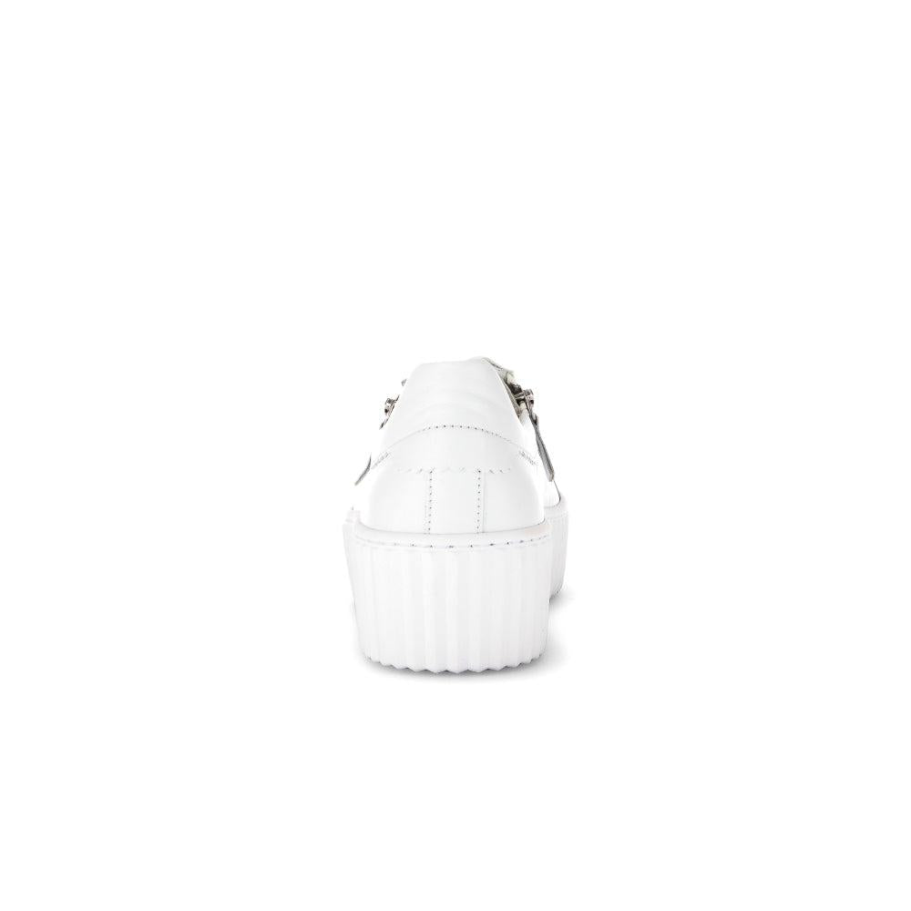 Gabor 63.200.21 Dolly Ladies White Leather Zip & Lace Up Trainers