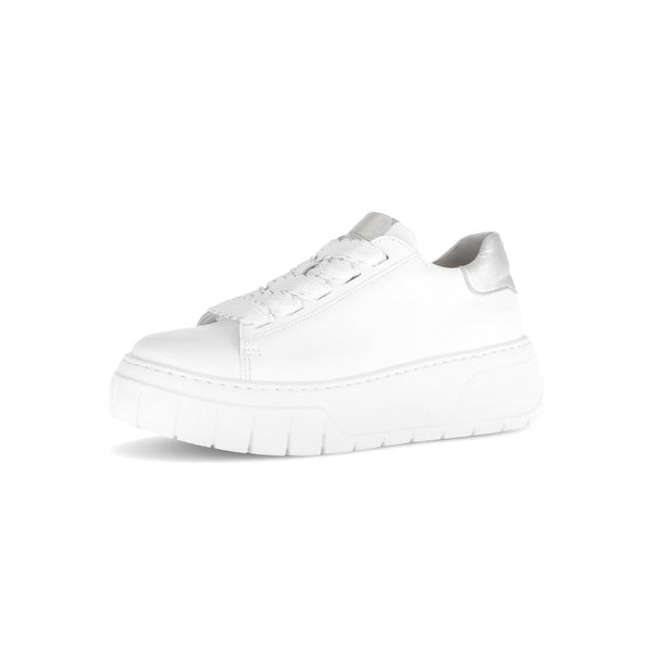 Gabor 63.222.21 Rios Ladies White Leather Lace Up Trainers