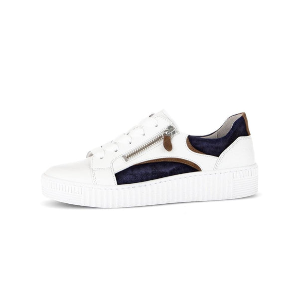 Gabor 63.330.20 Wemo Ladies Multi Leather Zip & Lace Trainers