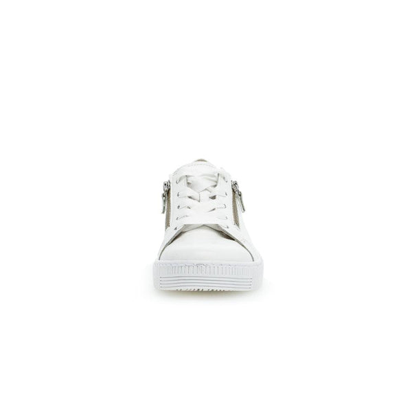 Gabor 63.334.21 Wisdom Ladies White Leather Zip & Lace Trainers