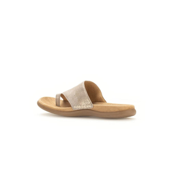 Gabor 63.700.62 Lanzarote Ladies Mushroom Brown Leather Slip On Sandals