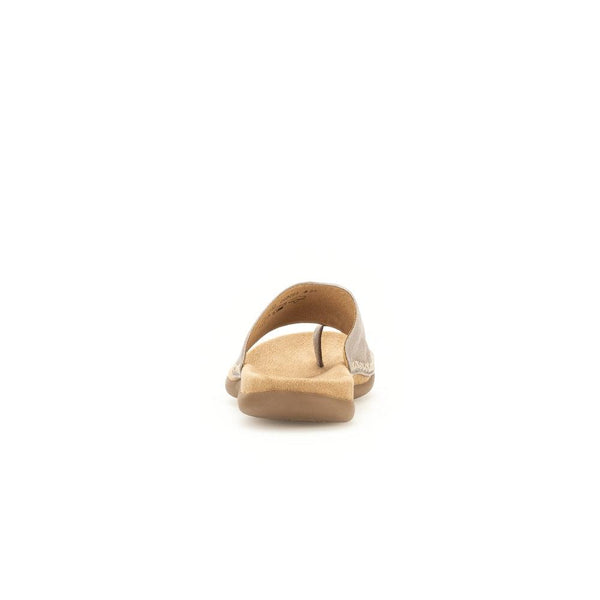 Gabor 63.700.62 Lanzarote Ladies Mushroom Brown Leather Slip On Sandals