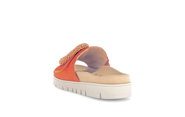 Gabor 63.745.15 Everly Ladies Orange Suede Touch Fastening Sandals